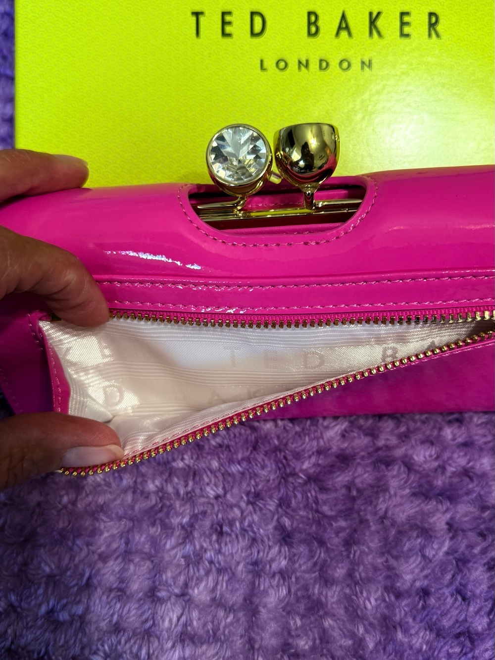 NWT IN BOX The Ted Baker Elador Crinkle Patent Bobble Matinee - Picture 11 of 16